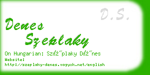 denes szeplaky business card